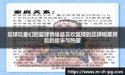 足球巨星们的篮球情缘最喜欢篮球的足球明星背后的故事与热爱